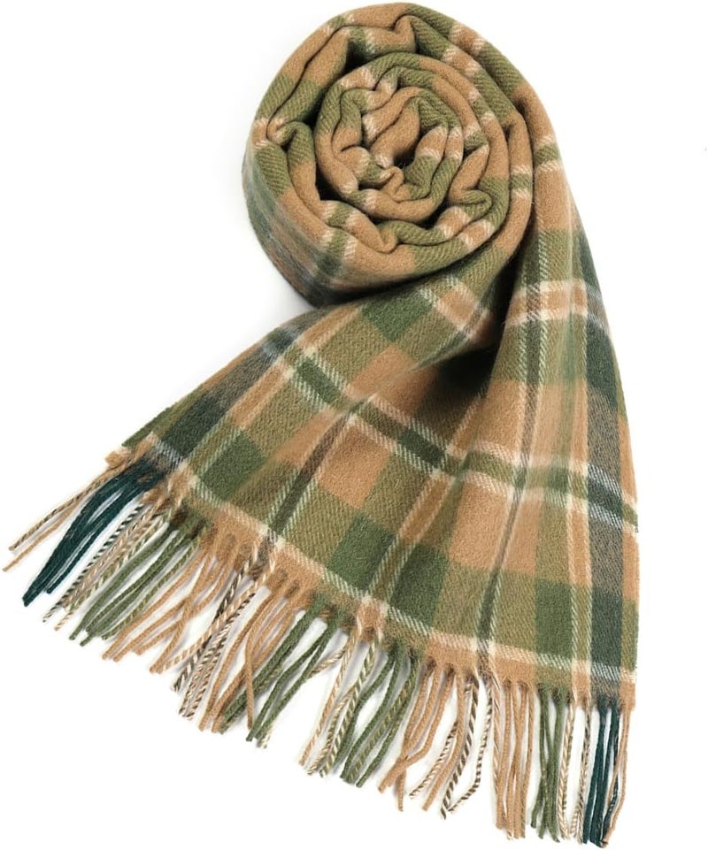 SKNSOFT Winter Wool Plaid Scarf for Men,Women Fashion Tartan Wrap Checkered Scarves - Image 4